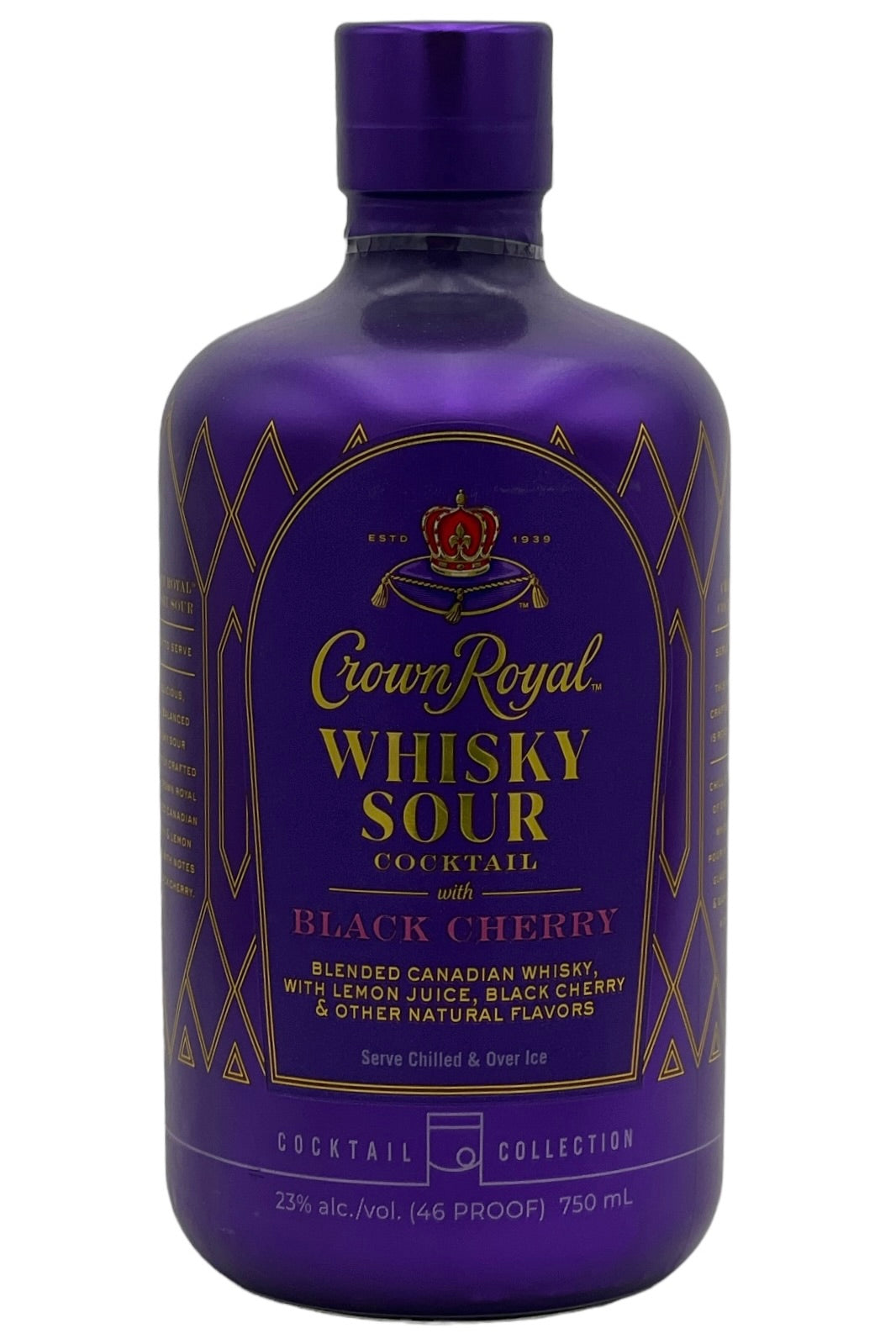 Crown Royal Black Cherry Whiskey Sour Bottled Cocktail RTD 750 ml