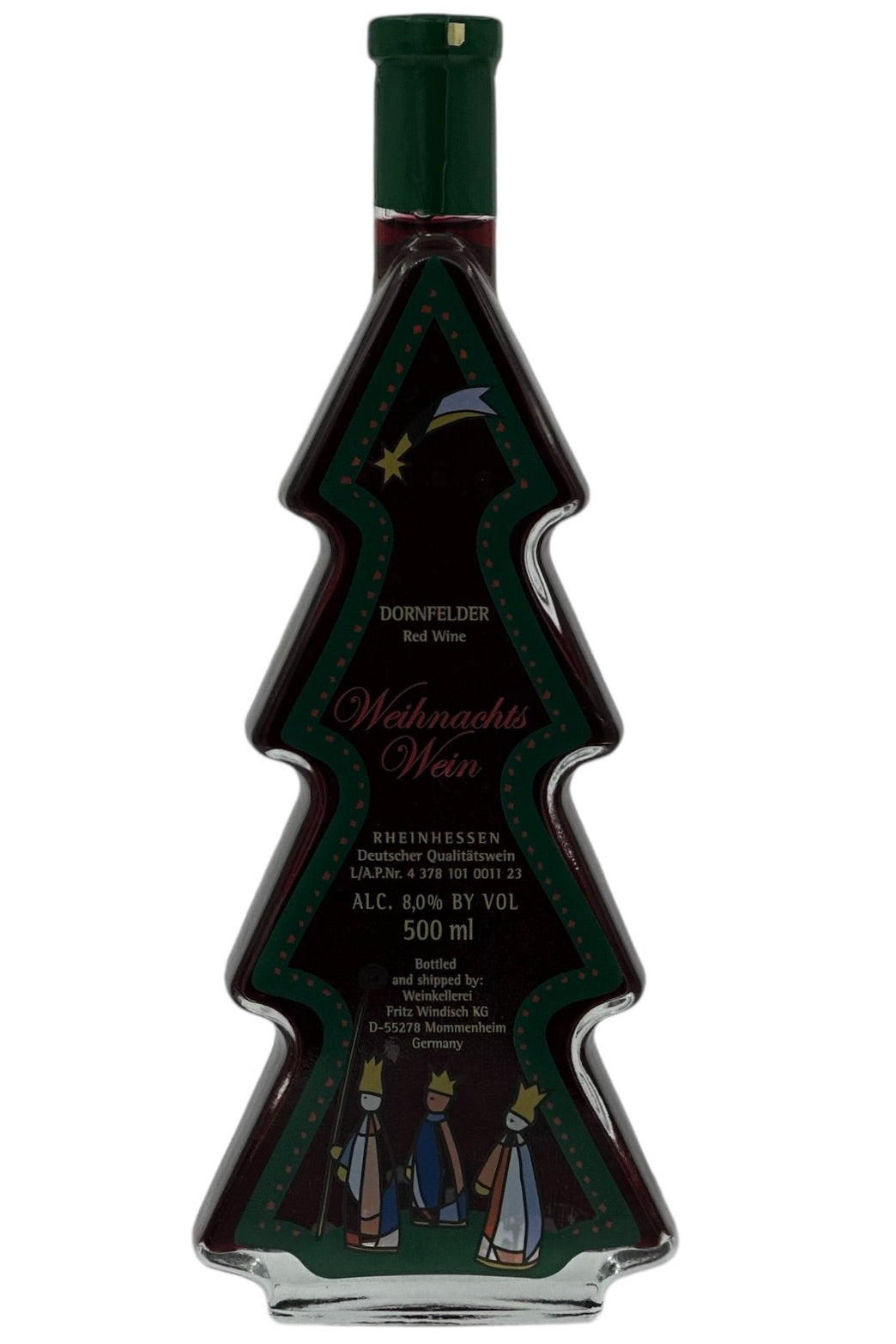 Windisch Weihnachts Christmas Tree Bottle Rheinhessen Dornfelder Red Blend 500 ml