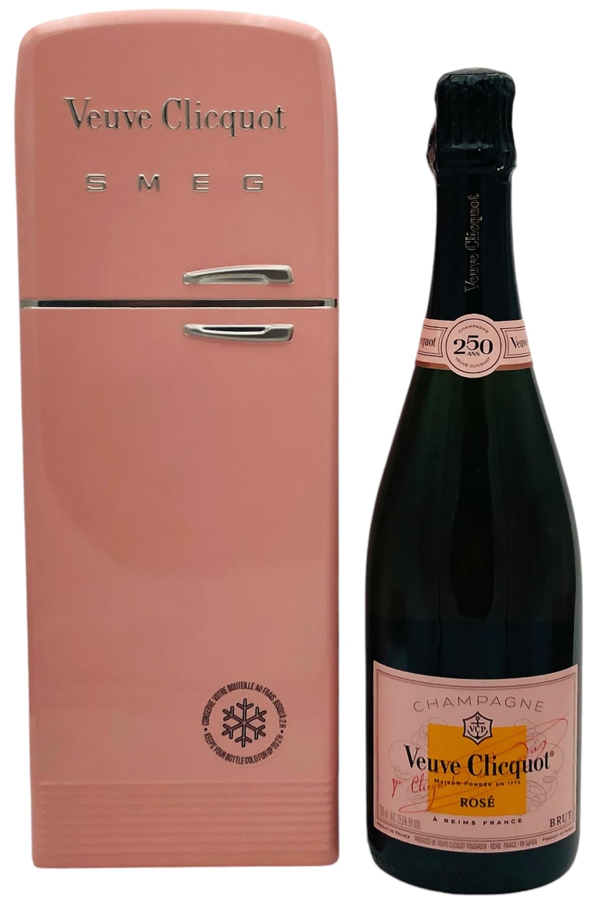 Veuve Clicquot Brut Rosé Champagne with Fridge Cooler