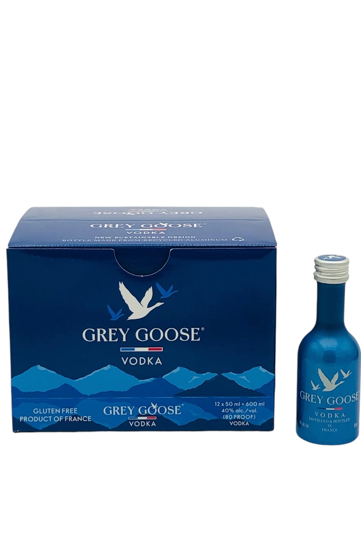 Grey Goose Vodka 12 x 50ml Aluminum Bottle