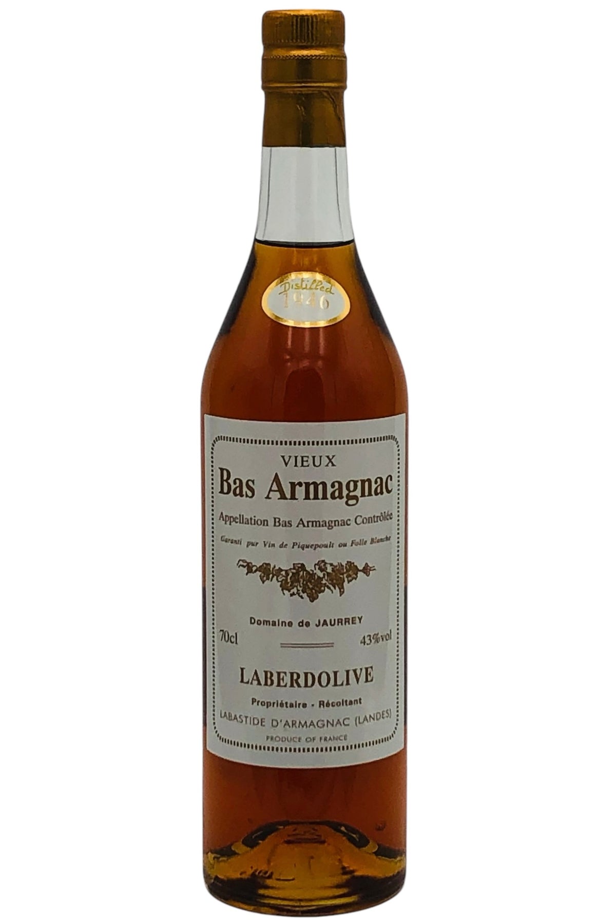 Laberdolive Vintage 1946 Bas Armagnac Domaine de Jaurrey