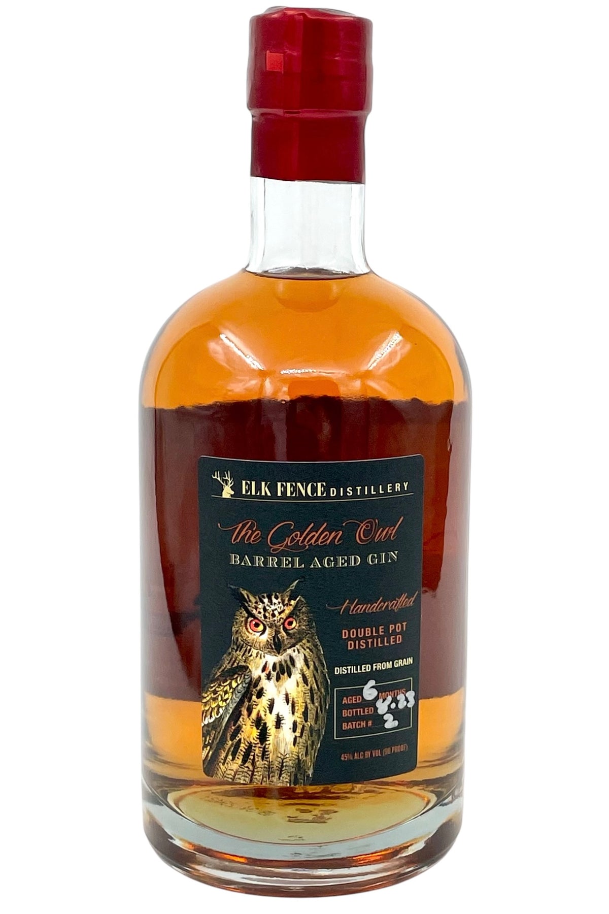 Elk Fence Distillery Golden Owl Barrel Aged Gin