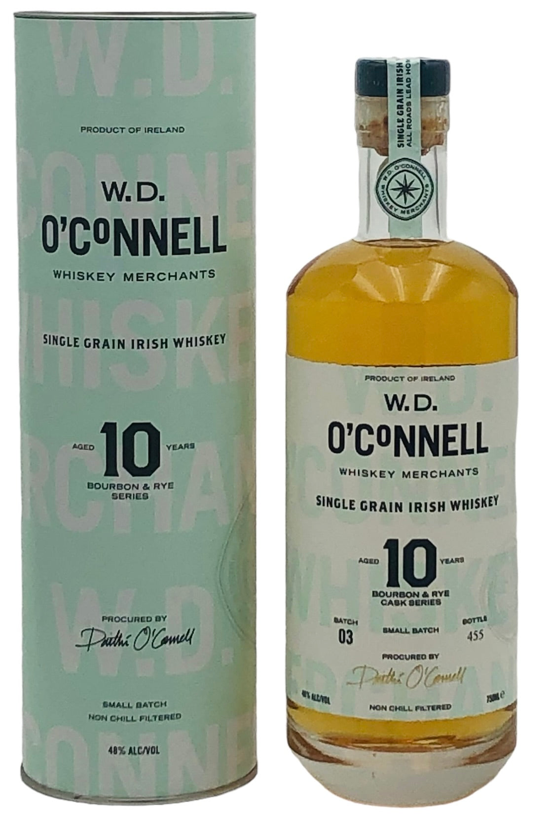 W.D. O&#39;Connell 10 Years Old Single Grain Irish Whiskey, Batch 3