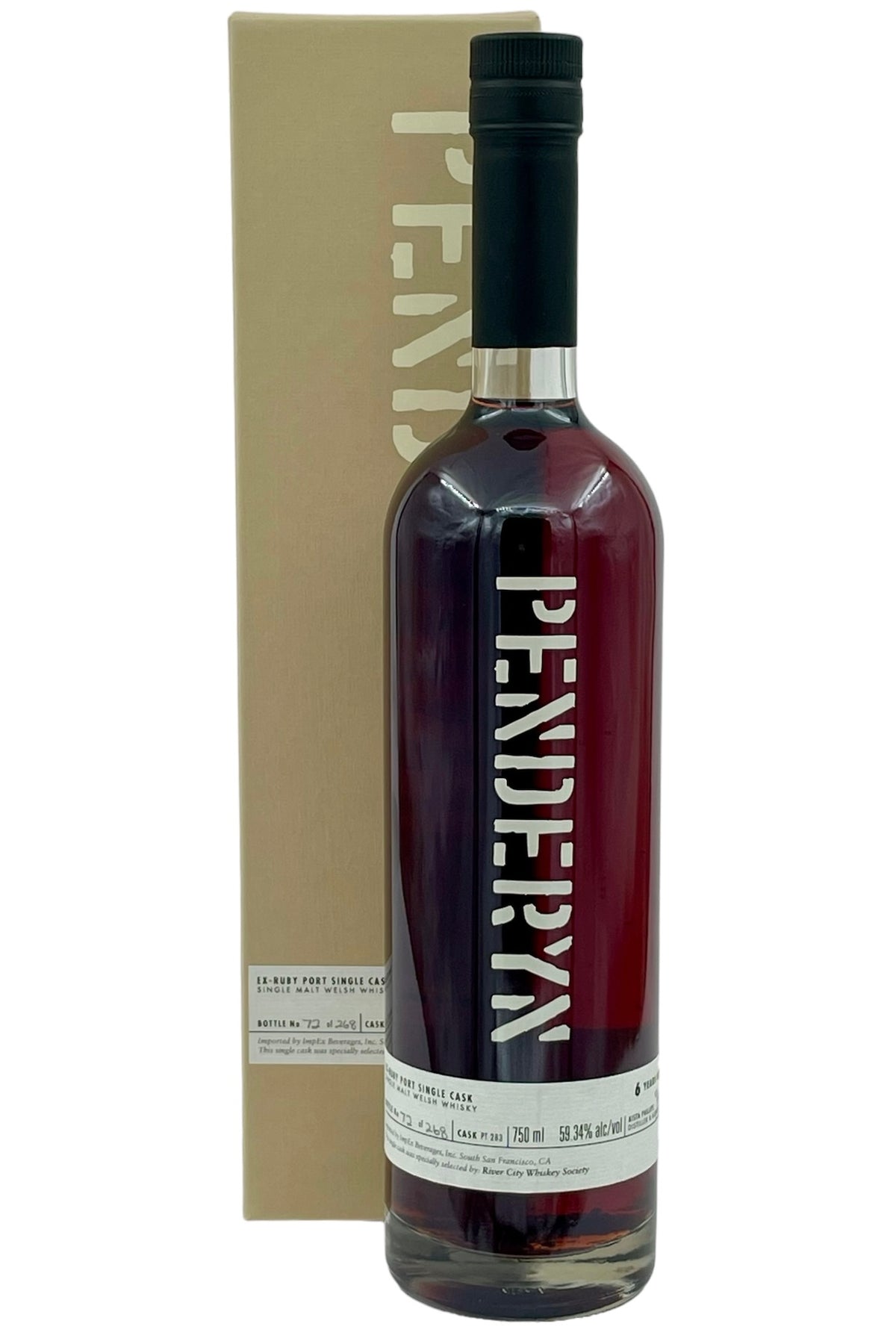 Penderyn 6 Year Old Ex-Ruby Port Finish Single Cask Welsh Whiskey