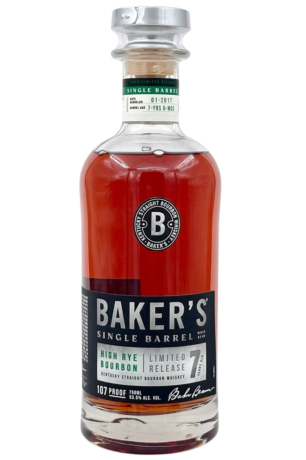 Baker&#39;s 7 Year old Single Barrel High Rye Bourbon Whiskey Limited Release