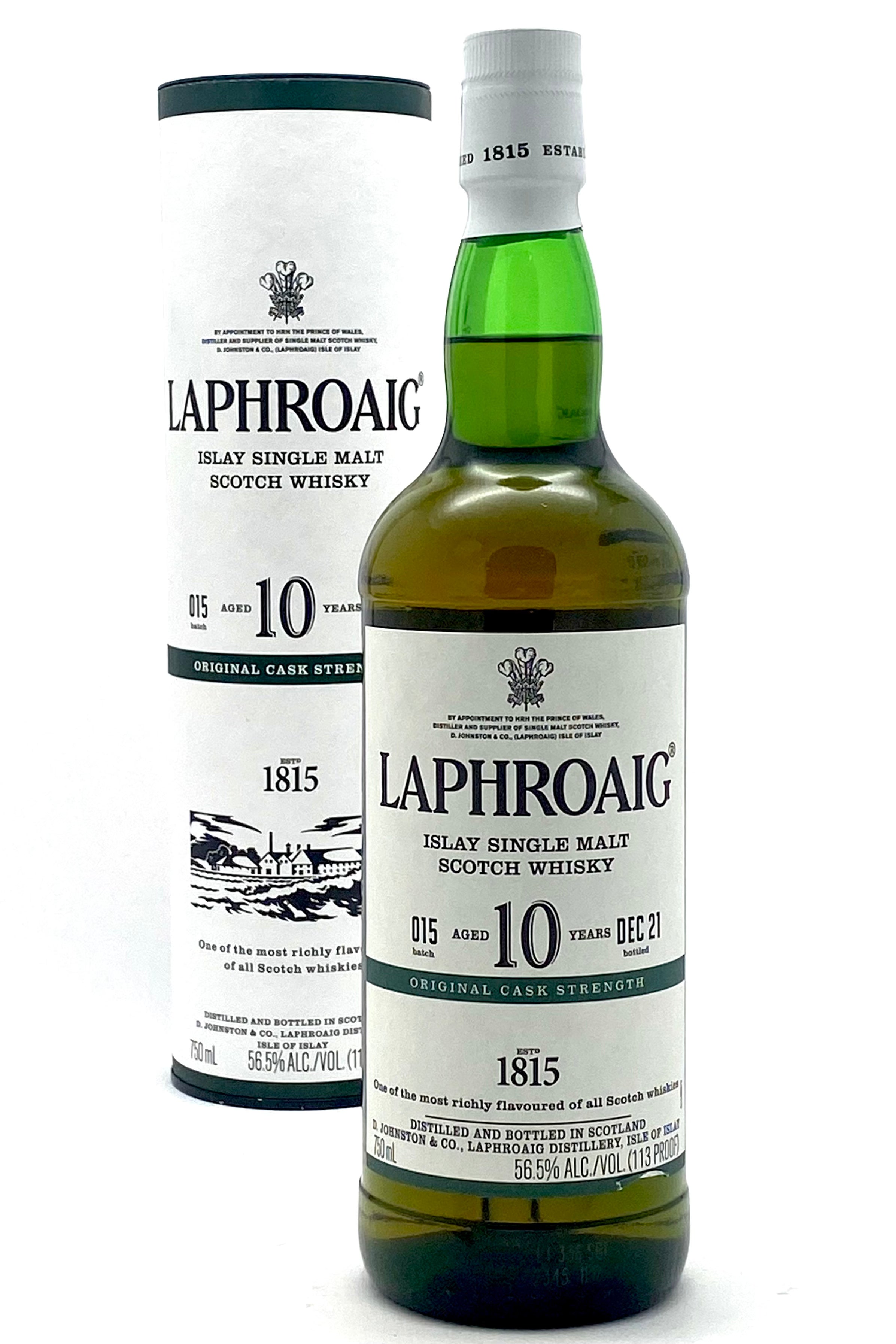 Laphroaig Islay Single Malt Scotch Whisky 10 Yr. 750ml.