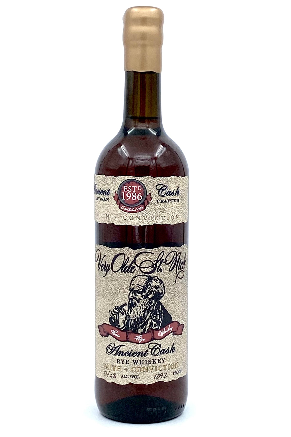 Very Olde St. Nick Ancient Cask Faith &amp; Conviction Rye Whiskey