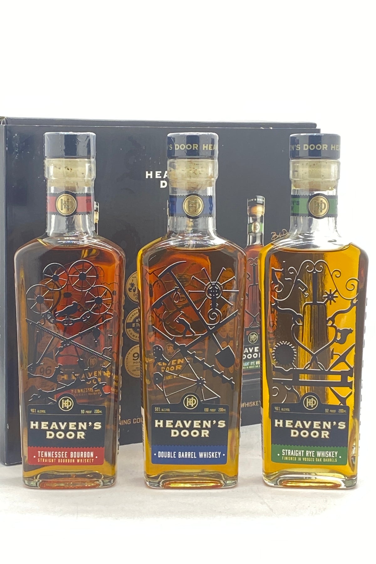 Heaven&#39;s Door Whiskey 3 x 200 ml Trilogy Pack Bourbon &amp; Rye